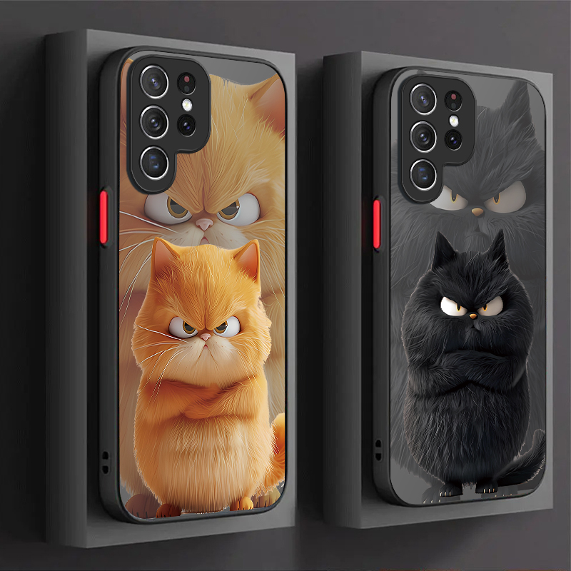 Samsung Galaxy S25 - 화난 고양이 커플 스타일 케이스 삼성
