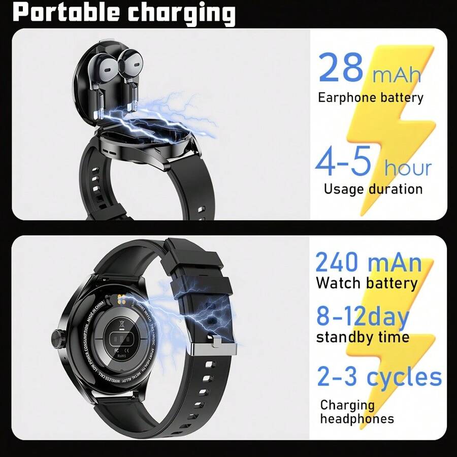 이어버드가 포함된 스마트워치, 1.46인치 풀 터치 스 - Smartwatch Faces 리뷰 및 가격