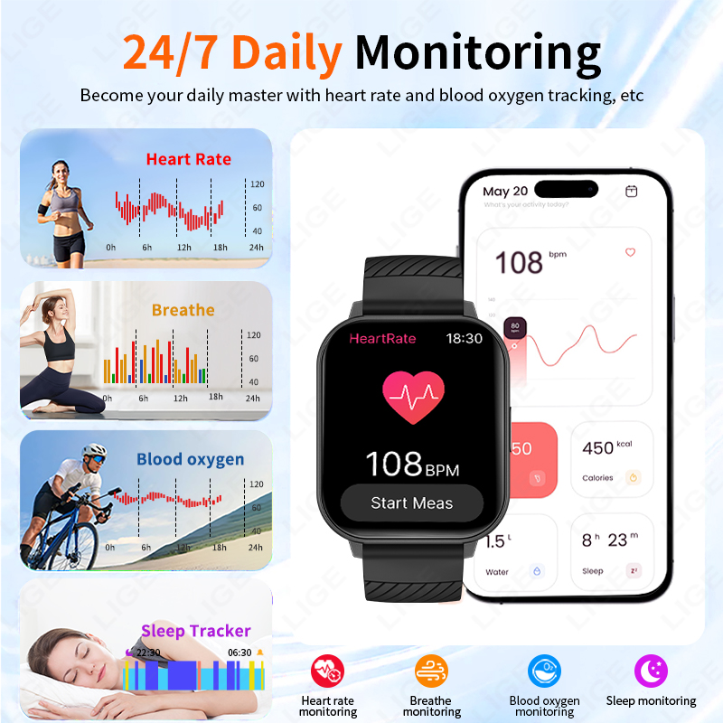 LIGE 2026 새로운 스마트워치 1.83인치 HD  - Smartwatch Faces 리뷰 및 가격