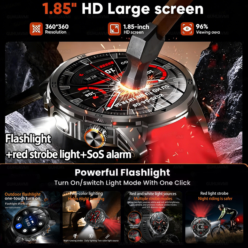 2026 새로운 야외 군용 1.85인치 466*466  - Smartwatch Straps & Accessories 리뷰 및 가격