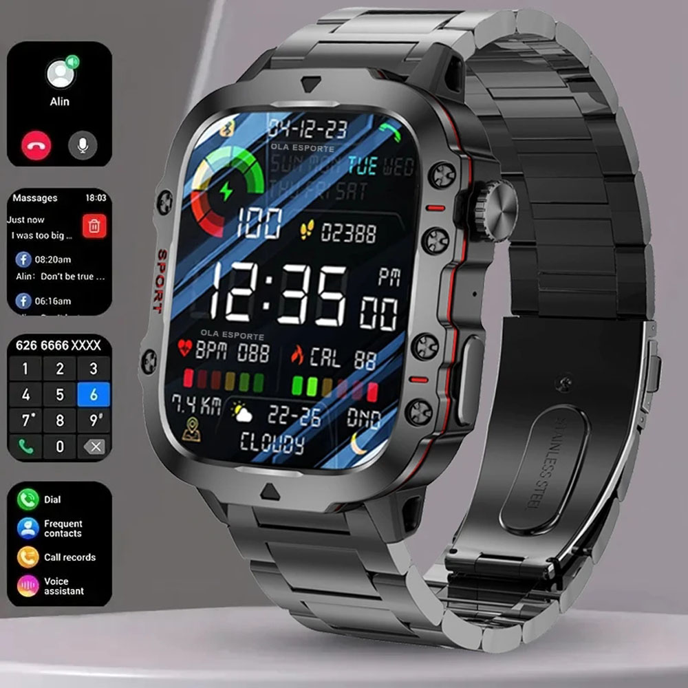 2025 신형 밀리터리 스마트워치 남성용 IP68 5A - Smartwatch Faces 리뷰 및 가격
