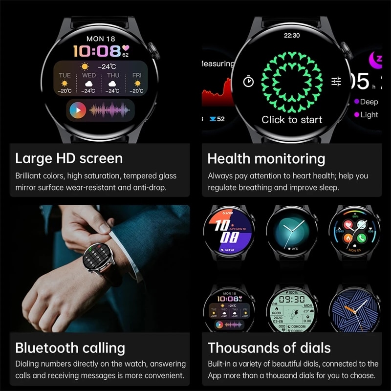 2024 LIGE 블루투스 통화 스마트 워치 남성 풀  - Smartwatch Faces 리뷰 및 가격