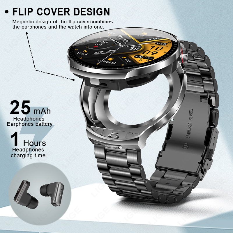 LIGE TWS 2 in 1 헤드셋 스마트워치 1.85 - Smartwatch Headset 리뷰 및 가격