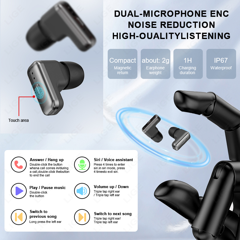 LIGE TWS 2 in 1 헤드셋 스마트워치 1.85 - Smartwatch Headset 리뷰 및 가격