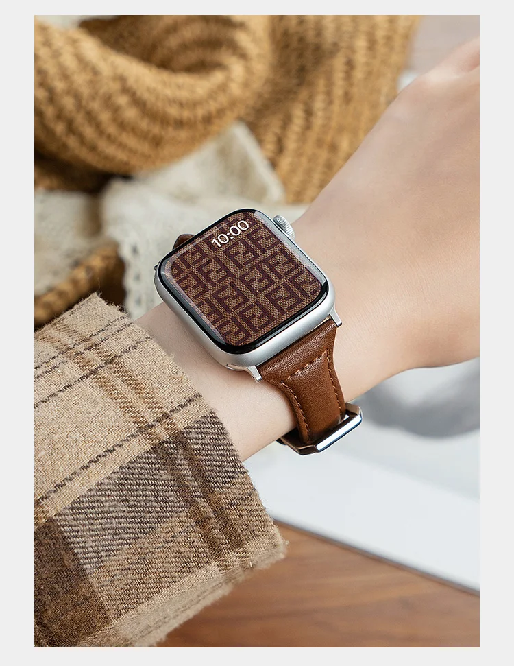 애플워치 슬림 가죽 스트랩 44mm 40mm 41mm  - Smartwatch Watch Accessories For Women 리뷰 및 가격